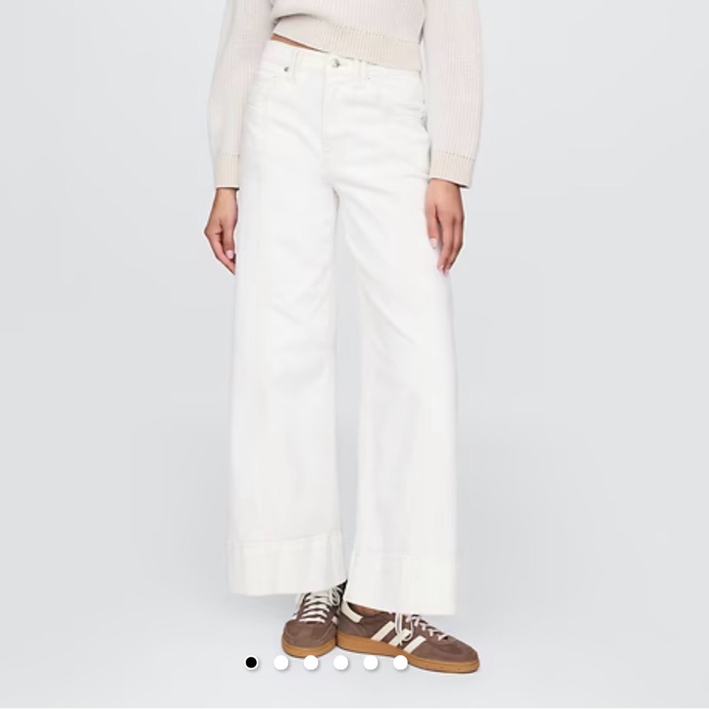 Gap High Rise Stride Wide-Leg Ankle Jeans Off-White Size 33 Regular NWT ☀️🍂🥶🌼 - Picture 1 of 7